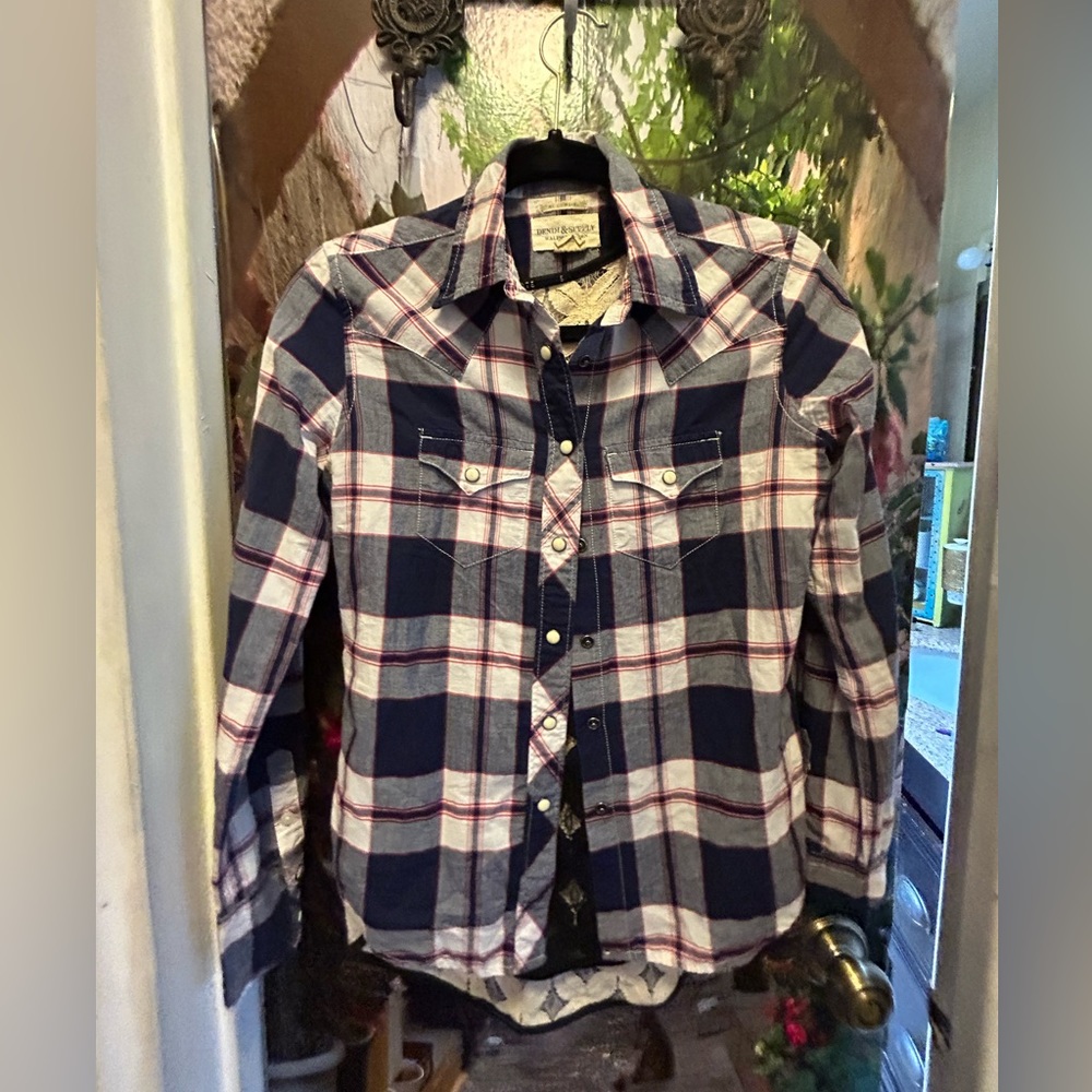 Denim & Supply‎ Ralph Lauren Button Shirt cowgirl girls RL Plaid western snap